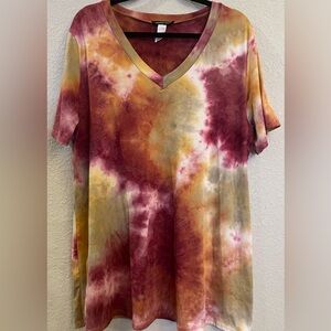 Heimish Tie-Dye V-Neck Women’s Top